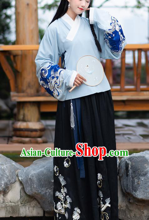 Traditional Chinese Ming Dynasty Embroidered Costumes Ancient Nobility Lady Hanfu Dress for Women
