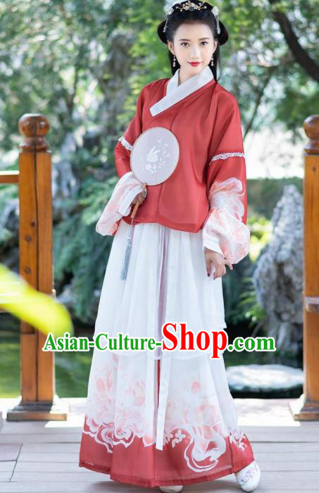 Traditional Chinese Ming Dynasty Princess Costumes Ancient Nobility Lady Hanfu Dress for Rich