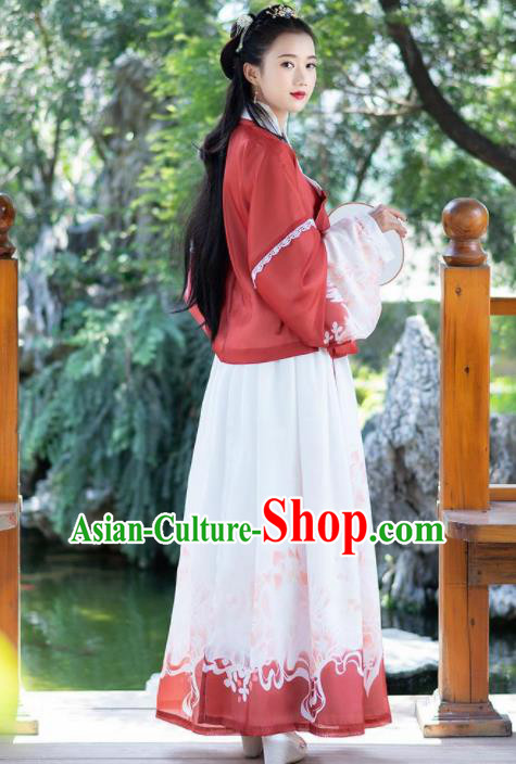 Chinese Ancient Palace Lady Hanfu Han Dynasty Imperial Concubine Queen Embroidered Historical Costumes