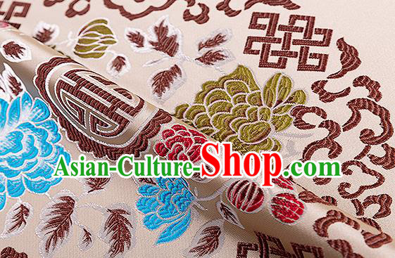 Chinese Traditional Flower Silk Fabric Brocade Embroidered Fabric Dress Material