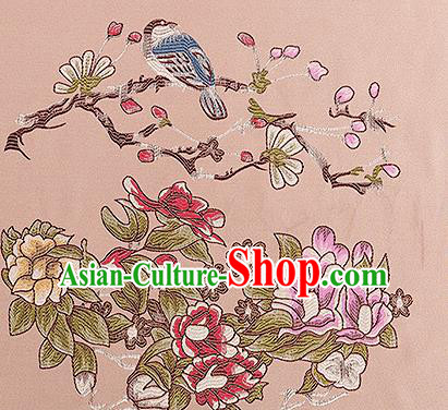 Chinese Traditional Flower Silk Fabric Brocade Embroidered Fabric Dress Material