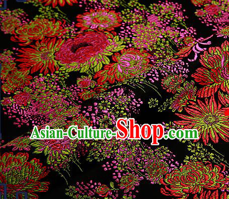 Chinese Traditional Flower Silk Fabric Brocade Embroidered Fabric Dress Material