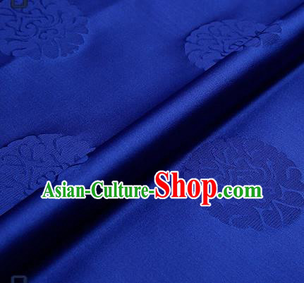 Traditional Chinese Brocade Drapery Classical Pattern Design Royalblue Satin Qipao Silk Fabric Material