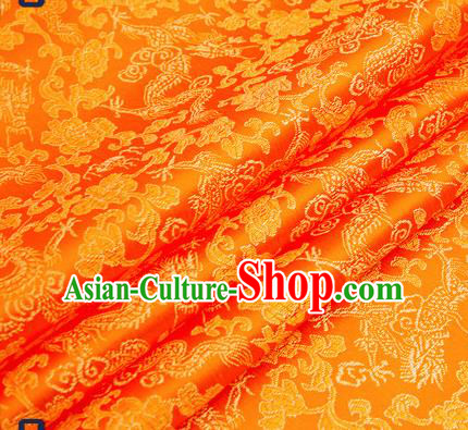 Traditional Chinese Golden Satin Brocade Drapery Classical Dragons Pattern Design Qipao Silk Fabric Material