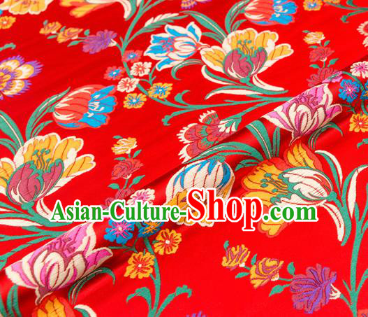 Chinese Traditional Flower Silk Fabric Brocade Embroidered Fabric Dress Material