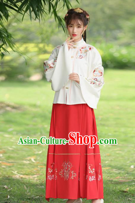 Chinese Ancient Hanfu Dress Ming Dynasty Princess Embroidered Costumes for Rich Women