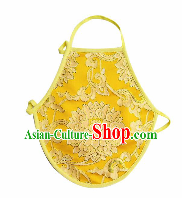 Chinese Classical Brocade Bellyband Traditional Baby Embroidered Lotus Yellow Silk Stomachers for Kids