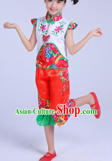 Chinese Traditional Classical Dance Costumes Folk Dance Yanko Dance Clothing for Kids