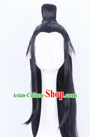 Traditional Chinese Handmade Wigs Ancient Prince Swordsman Chignon for Men