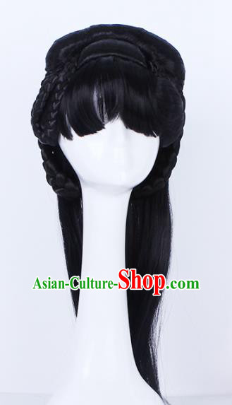 Traditional Chinese Handmade Bangs Wigs Sheath Hair Accessories Ancient Palace Princess Chignon for Women