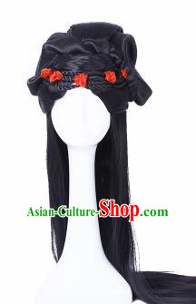 Traditional Chinese Tang Dynasty Princess Wigs Sheath Hair Accessories Ancient Handmade Peri Chignon for Women