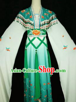Chinese Traditional Peking Opera Costumes Ancient Nobility Lady Green Dress for Adults