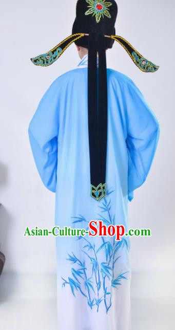 Traditional China Beijing Opera Costume Gifted Scholar Embroidered Robe and Hat Ancient Chinese Peking Opera Embroidery Clothing