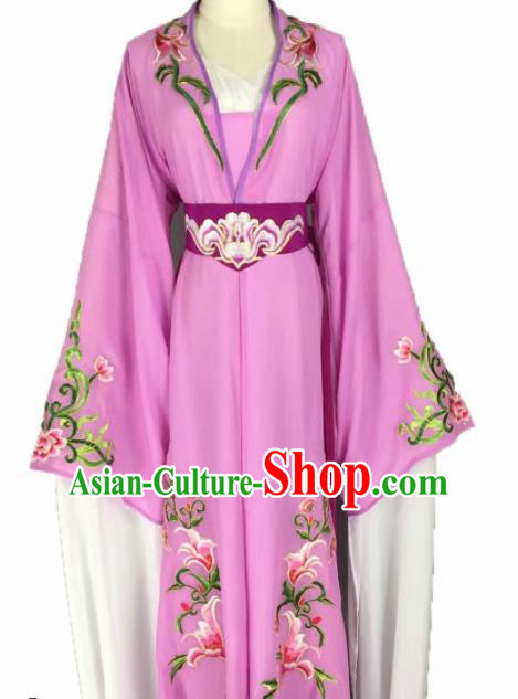 Chinese Traditional Peking Opera Actress Costumes Ancient Maidservants Purple Dress for Adults
