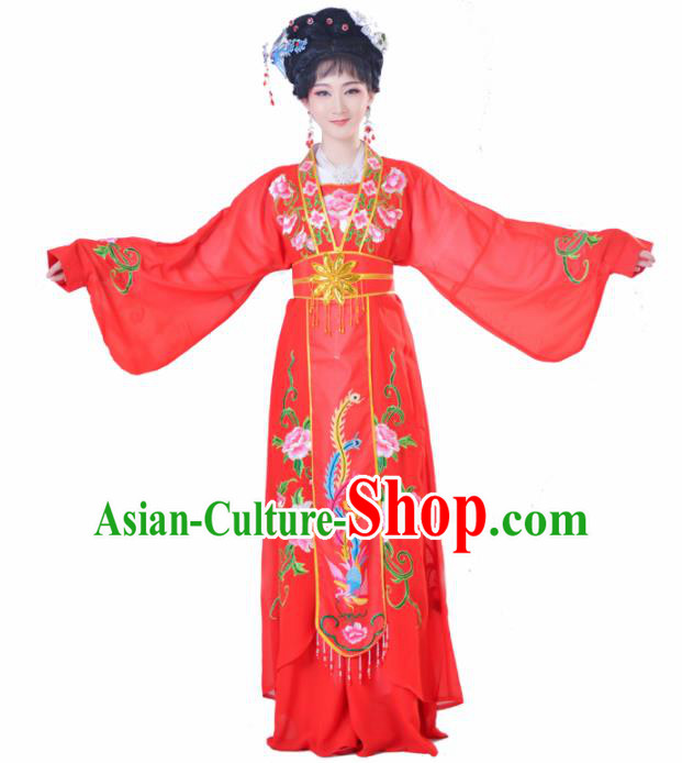 Chinese Traditional Peking Opera Actress Costumes Ancient Nobility Lady Red Dress for Adults