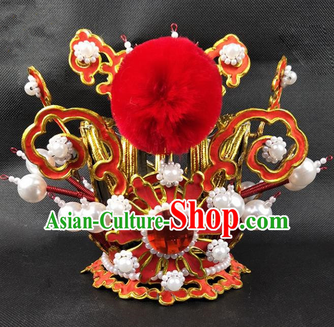 Chinese Traditional Peking Opera Niche Hair Accessories Ancient Prince Hairdo Crown for Men