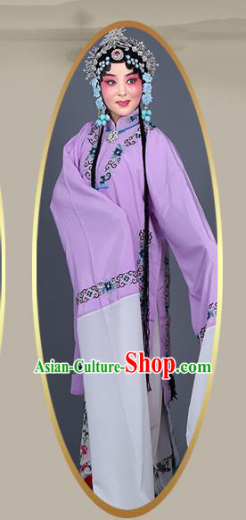 Chinese Traditional Beijing Opera Actress Costumes Ancient Nobility Lady Purple Dress for Adults