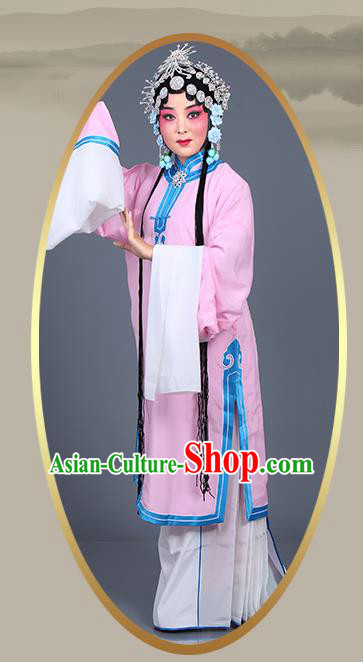 Chinese Traditional Beijing Opera Actress Costumes Ancient Young Mistress Pink Dress for Adults