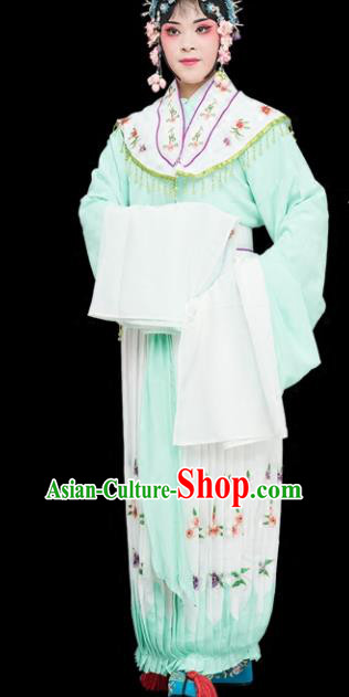 Chinese Traditional Peking Opera Diva Costumes Ancient Nobility Lady Green Dress for Adults