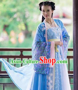 Chinese Traditional Court Maid Hanfu Dress Ancient Princess Embroidered Costumes for Women