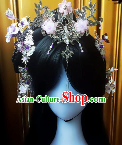 Chinese Handmade Ancient Princess Hair Accessories Hanfu Phoenix Coronet Hairpins Complete Set for Women
