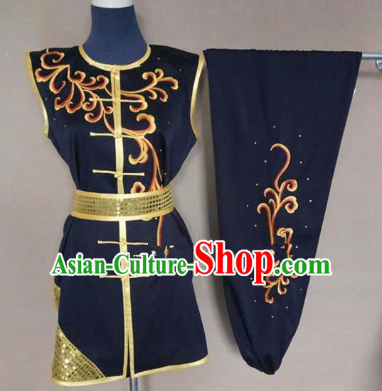 Chinese Traditional Martial Arts Embroidered Costumes Tai Chi Tai Ji Training Clothing for Adults