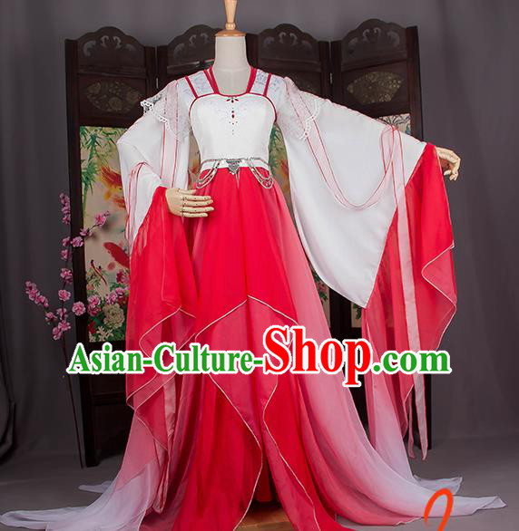 Top Grade Asian Chinese Cosplay Costumes Cartoon Characters Clothing Ancient Swordsman Hanfu Dress