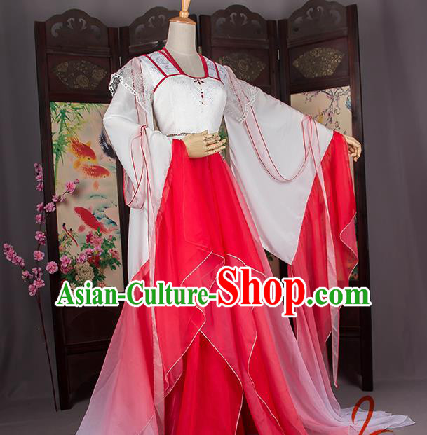 Top Grade Asian Chinese Cosplay Costumes Cartoon Characters Clothing Ancient Swordsman Hanfu Dress