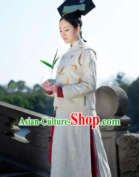 Chinese Ancient Palace Lady Hanfu Han Dynasty Imperial Concubine Queen Embroidered Historical Costumes