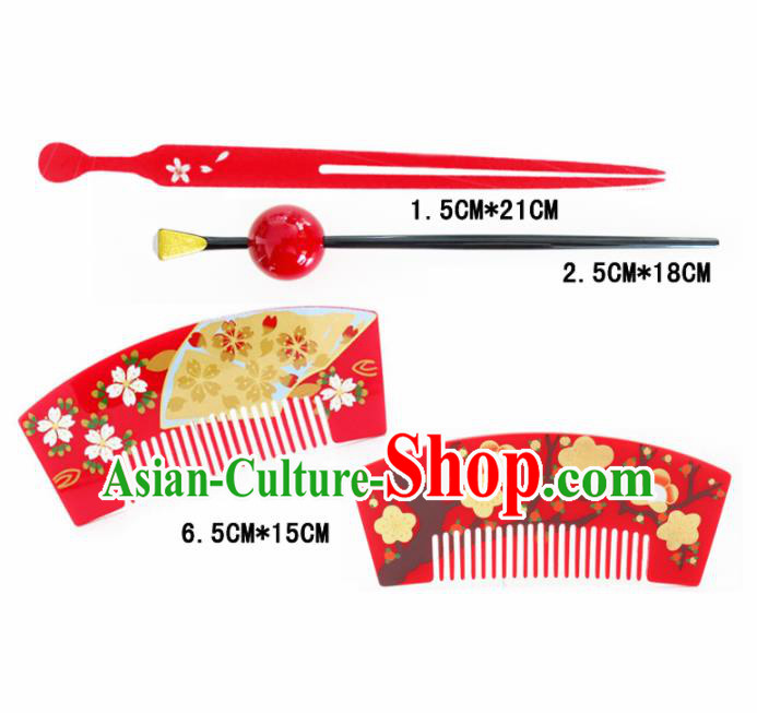 Japanese Traditional Geisha Courtesan Furisode Kimono Ancient Yukata Hair Accessories Hairpins for Women