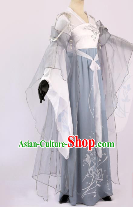 Ancient Chinese Cosplay Costume Chinese Shoes Traditional China Swordsman Clothing and Jewelry Accessories