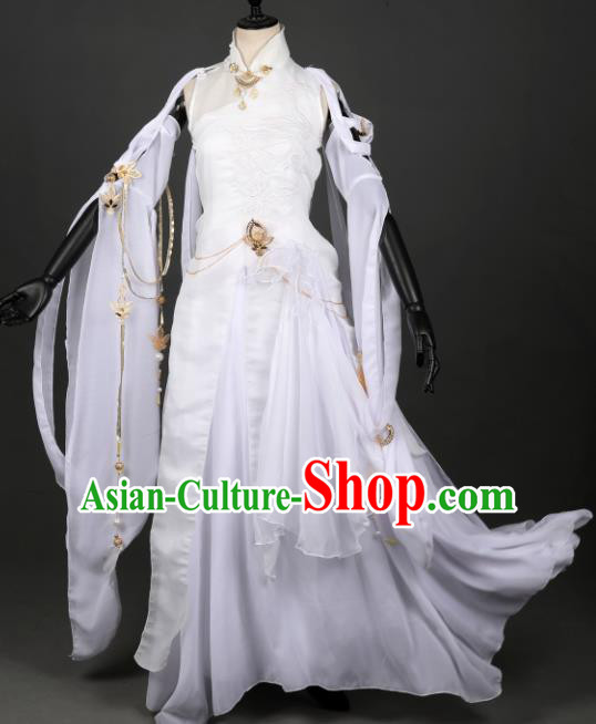 Ancient Chinese Cosplay Costume Chinese Shoes Traditional China Swordsman Clothing and Jewelry Accessories