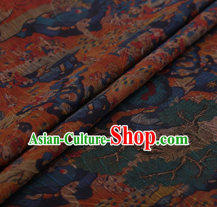 Chinese Traditional Silk Fabric Brocade Embroidered Fabric Dress Material Gambiered Canton Gauze