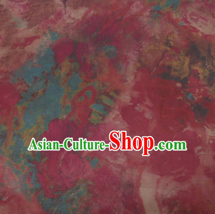 Chinese Classical Pink Silk Fabric Traditional Pattern Satin Plain Cheongsam Drapery Gambiered Guangdong Gauze