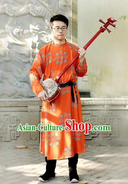 Traditional Chinese Tang Dynasty Replica Costumes Ancient Imperial Bodyguard Round Collar Robe for Men