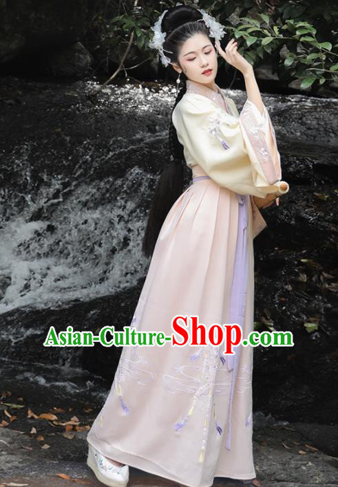 Chinese Ancient Palace Lady Hanfu Han Dynasty Imperial Concubine Queen Embroidered Historical Costumes
