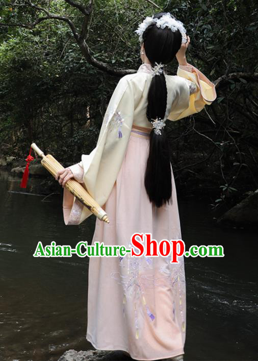 Chinese Ancient Palace Lady Hanfu Han Dynasty Imperial Concubine Queen Embroidered Historical Costumes