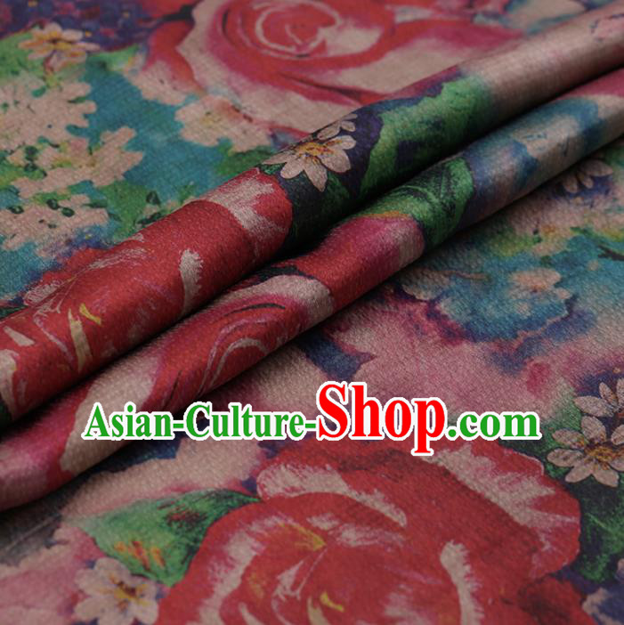 Chinese Traditional Silk Fabric Brocade Embroidered Fabric Dress Material Gambiered Canton Gauze