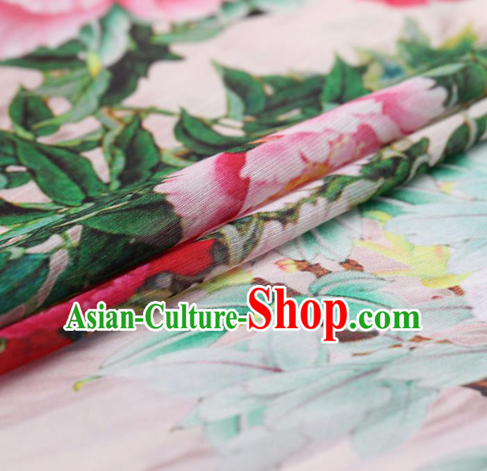 Chinese Traditional Silk Fabric Brocade Embroidered Fabric Dress Material Gambiered Canton Gauze