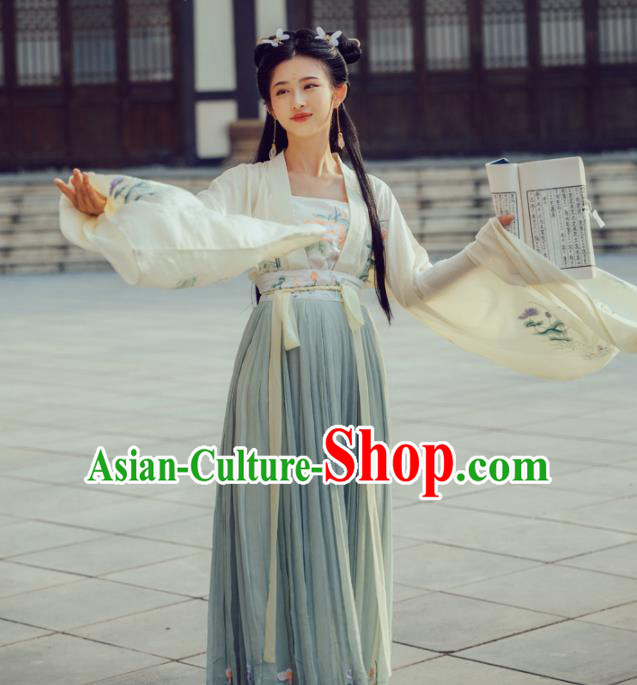Chinese Ancient Palace Lady Hanfu Han Dynasty Imperial Concubine Queen Embroidered Historical Costumes