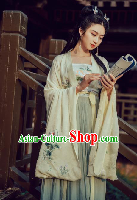 Chinese Ancient Palace Lady Hanfu Han Dynasty Imperial Concubine Queen Embroidered Historical Costumes