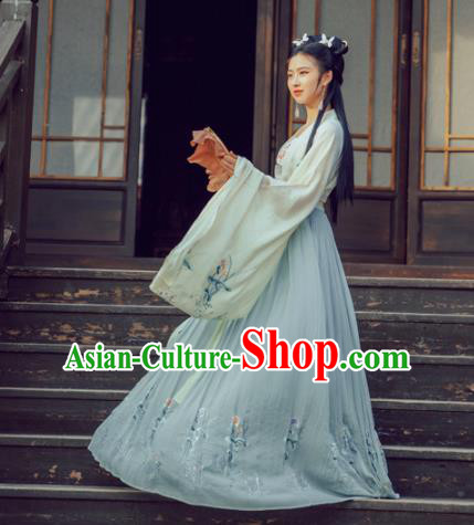 Chinese Ancient Palace Lady Hanfu Han Dynasty Imperial Concubine Queen Embroidered Historical Costumes