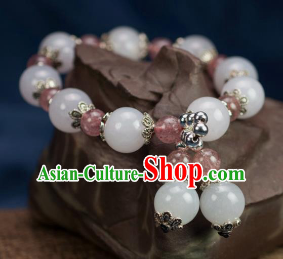 Chinese Traditional Jewelry Accessories Ancient Hanfu Jade Beads Bracelet for Women