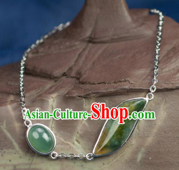 Chinese Traditional Jewelry Accessories Handmade Jadeite Bangle Ancient Hanfu Jade Bracelet for Women