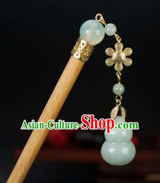 Chinese Traditional Hanfu Hair Clip Hair Accessories Ancient Classical Jade Calabash Hairpins for Women