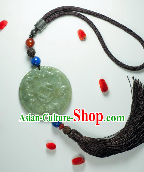 Chinese Traditional Jewelry Accessories Jade Waist Accessories Handmade Jadeite Pendant