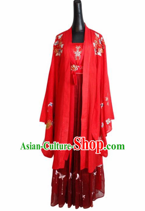 Chinese Ancient Palace Lady Hanfu Han Dynasty Imperial Concubine Queen Embroidered Historical Costumes