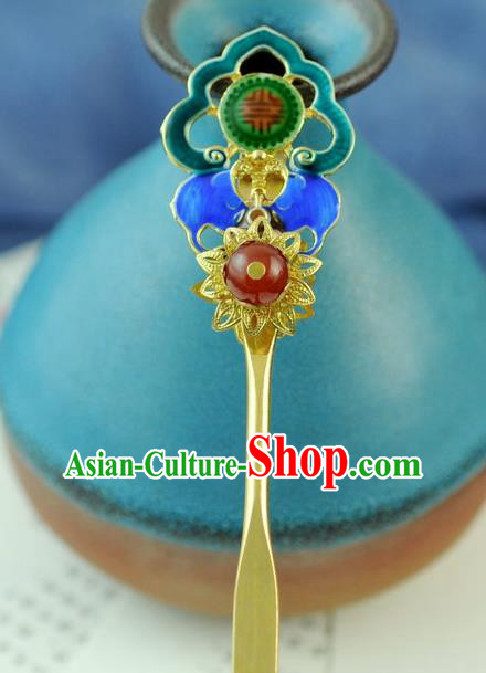 Chinese Traditional Palace Cloisonne Hair Clip Hair Accessories Ancient Classical Hairpins for Women