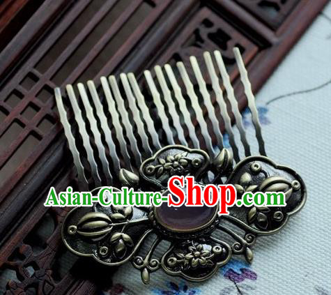 Chinese Traditional Black Hair Comb Hair Accessories Ancient Palace Classical Hairpins for Women