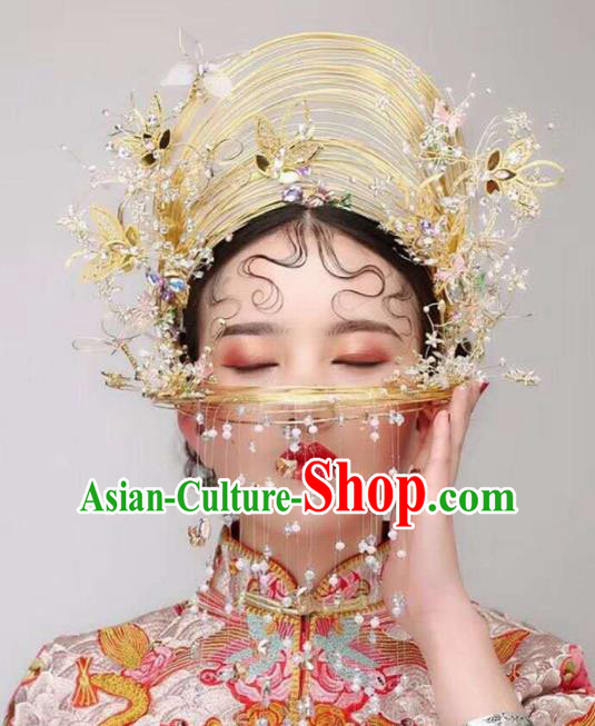 Chinese Traditional Wedding Phoenix Coronet Ancient Bride Hair Accessories Hairpins for Women